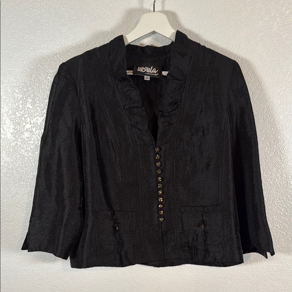 Vintage Ursula of Switzerland Evening Wear Blazer Rhinestone Buttons Size 12
